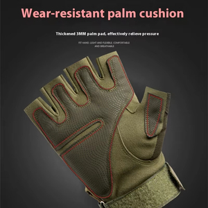 Venta al por mayor precio barato medio dedo guantes tácticos tiro montar ciclismo Paintball motocicleta conducción guantes sin dedos - Product Image 6