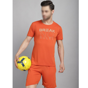 Couleur unie orange avec son propre style Prix compétitif Bonne vente Nouveau design Doux au toucher Ensemble de t-shirts en coton respirant - Product Image 6