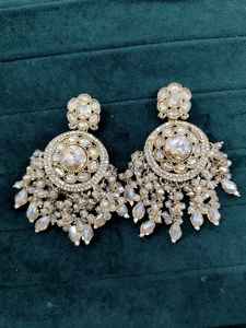 Boucles d'oreilles en cristal d'ombre, bijoux indiens, boucles d'oreilles d'ombre pour les occasions et les mariages - Product Image 2
