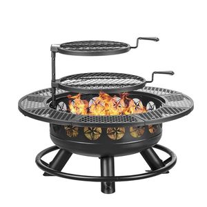 Heavy iron <b>fire</b> <b>pit</b> bowl <b>for</b> backyard patio garden outdoor <b>camping</b> rustic gatherings durable strong - Product Image 5