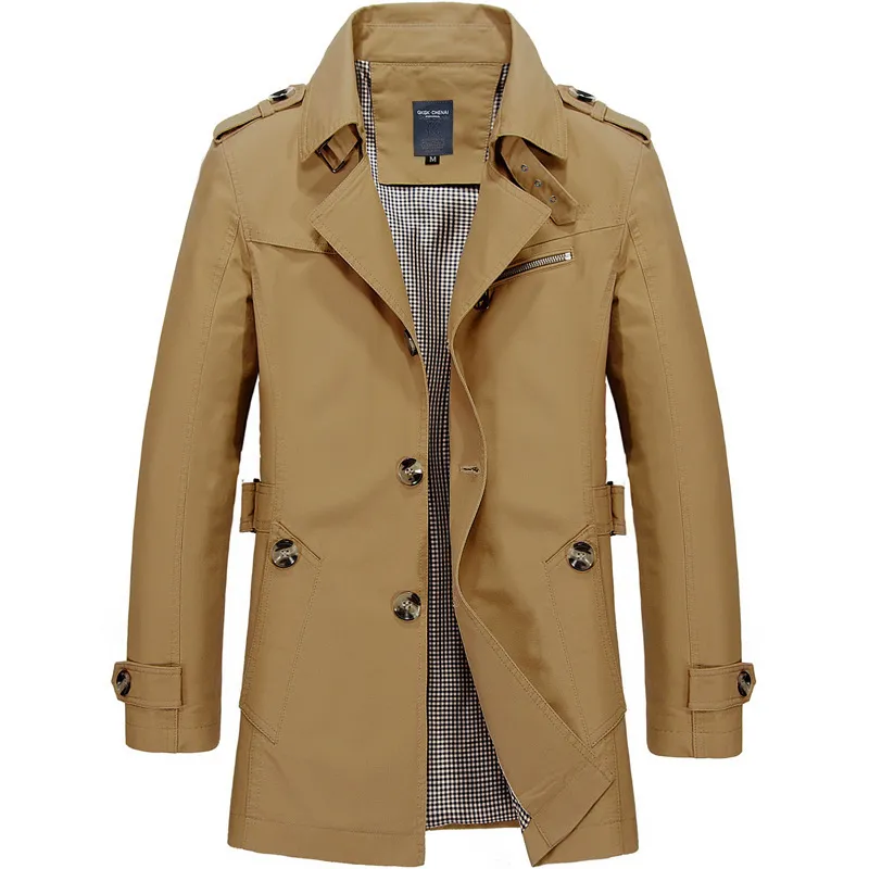 Mantel olahraga kasual untuk pria, mantel Windbreaker musim dingin katun murni tipis ukuran besar untuk pria