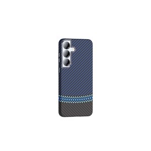 Étui de protection Netzy de luxe gris-noir pour Samsung Galaxy S25, texture fibre de carbone, compatible MagSafe, emballage de vente au détail - Product Image 3