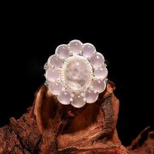 Anillo de compromiso de boda de Plata de Ley 925 a granel al por mayor, piedra de cuarzo rosa romántica, joyería fina para mujer para fiesta de bodas - Product Image 4