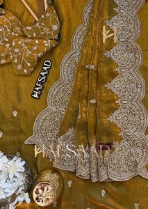 Heavy Soft Fandy Chiffon Silk Saree Para Boda nupcial exclusivo étnico fiesta Festival desgaste más vendido mujeres con blusa elegante - Product Image 2