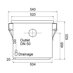 Filtre à graisse commercial - 132L - avec panier à débris 52L - pour jusqu'à 200 couvertures/jour - 25L/min - Product Image 6