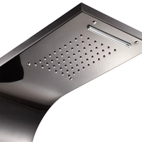 Prix direct usine – Panneau de douche mural noir en acier inoxydable de luxe, le plus populaire, pour baignoire classique autoportante