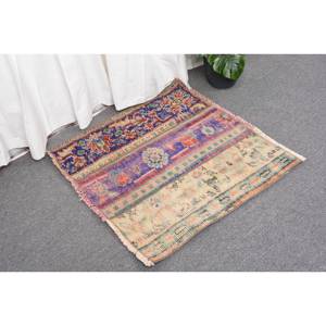 พรมตุรกีโบราณขนาด220x210ซม. สีเบจสีฟ้าตกแต่งสไตล์ชาติพันธุ์การเย็บปะติดปะต่อกันดีไซน์คลาสสิกผ้าขนสัตว์ยางห้องโถงสี่เหลี่ยมผืนผ้า - Product Image 3