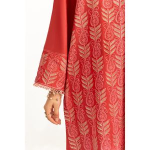 Traje Casual de Verano de 3 Piezas Bordado para Mujer, Color Rojo - Product Image 3