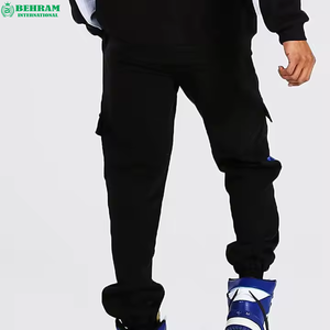 Ensemble de survêtement pour homme, pull à capuche noir, bleu et blanc, manches longues, coupe ample, style streetwear, avec poches latérales et cordon de serrage - Product Image 3