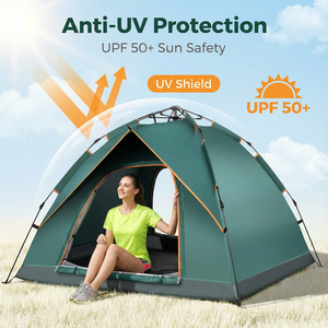 <span class=keywords><strong>Tente</strong></span> automatique légère gris nuage pour <span class=keywords><strong>2</strong></span> personnes, installation instantanée, abri solaire portable pour la plage, protection UPF 50+, revêtement argenté, quatre saisons - Product Image 4