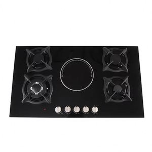 Table de cuisson à induction intégrée quatre feux gaz et un électrique, double usage gaz/électrique, surface en verre disponible - Product Image 3