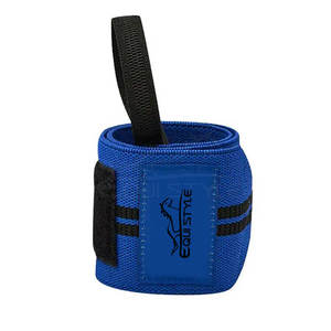 Suministro directo de fábrica Muñequeras ajustables de neopreno Negro Azul Soporte transpirable para levantamiento de pesas Deadlift Precios al por mayor - Product Image 2