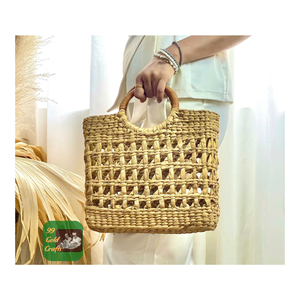 VENTA CALIENTE DE VERANO BOLSO DE PLAYA TEJIDO PARA MUJER PAJA NATURAL BOLSO DE HIERBA MARINA ESTILO DE MODA REGALO BARATO AL POR MAYOR - Product Image 2