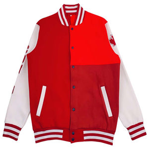 Veste universitaire rouge blanc unisexe avec col montant personnalisé Combinaisons Letterman pour hommes pour l'hiver - Product Image 1