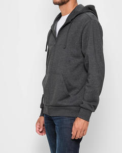 Personnalisez le sweat à capuche zippé pour hommes avec logo personnalisé Personnalisation de l'impression de broderie de tissu coton-polyester de qualité supérieure Commandes en gros - Product Image 3