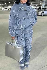 Combinaisons solides deux pièces personnalisées hommes femmes coton chenille logo brodé jogging ensemble de sweat à capuche anti-boulochage marque privée - Product Image 5