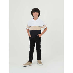 Pantalon chino classique Unze London BOTAN coupe slim 100% coton motif uni décorations à fermeture éclair lavage coloré taille XL léger - Product Image 1