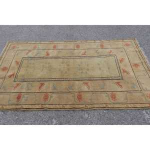 พรมตุรกีขนาด 3.9x6.9 ฟุต สีน้ำตาล พรมขนสัตว์วินเทจแบบเปอร์เซีย - Product Image 2