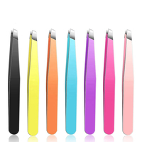 Precision Slant Stainless Steel Tweezers Pointed Tip Eco-Friendly Lightweight Customizable for Effortless Brow Shaping Fine Hair