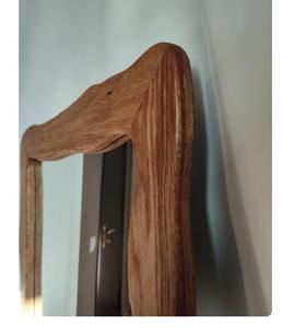 Premium Handmade Art Deco Real Walnut Wood <b>Asymmetrical</b> Full Length <b>Mirror</b> Eco-Friendly Lightweight Modern Home Hotel Decor - Product Image 2