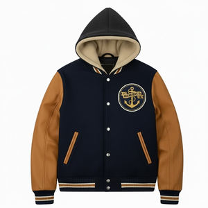 Vestes universitaires à capuche pour hommes, entièrement personnalisées, vêtements décontractés, veste universitaire brodée en chenille personnalisée pour hommes - Product Image 1