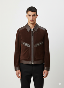 แจ็คเก็ตหนังผู้ชายคุณภาพดีที่สุด คอตั้ง โลโก้ด้านหน้า กันน้ำ ระบายอากาศ สไตล์มอเตอร์ไซค์และไบค์เกอร์ หนังเทสซูโต - Product Image 5