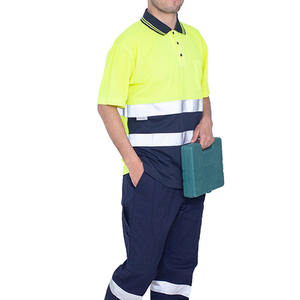 เสื้อเชิ้ตแขนสั้นถักเนื้อแน่นแบบกำหนดเองได้ พร้อมแถบสะท้อนแสงเพื่อความปลอดภัย ระบายอากาศได้ดี เหมาะสำหรับงานก่อสร้าง - Product Image 3