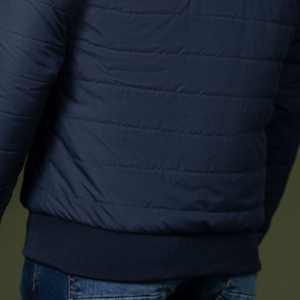 Chaqueta Acolchada Personalizable de Fabricante Directo, Cuello Azul Marino, Manga Larga, Estilo Urbano de Invierno, Ropa para la Nieve, Alta Calidad ODM, Azul Gris - Product Image 6