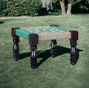 เก้าอี้ทำจากไม้มีเชือกสีขาวถักด้วยมือที่หรูหราสำหรับการเข้าไปในห้องนอนสวนบ้านไร่ใช้คอนโซลฝังกระดูก - Product Image 4