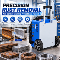 Machine de décapage de la rouille au laser pulsé 500W pour le nettoyage des surfaces métalliques, nettoyeur de rouille portable refroidi par air sans média abrasif