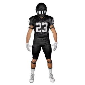 ชุดอเมริกันฟุตบอลของผู้ชายชุดผ้าโพลีเอสเตอร์แบบกำหนด100% ได้เองสีดำน้ำหนักเบา - Product Image 2