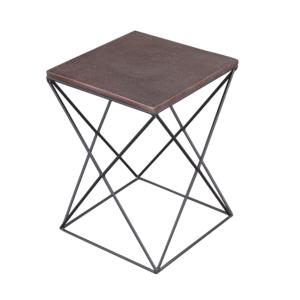 Mesa Auxiliar de Aluminio y Hierro en Oferta, con Tapa Cuadrada de Aluminio Fundido a Mano para Sala de Estar y Dormitorio - Product Image 1