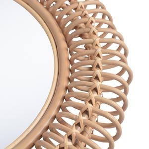 Espejo de mimbre montado en la pared Estilo nórdico, creativo, hecho a mano, redondo, en espiral, circular, tejido, decorativo, arte de pared - Product Image 3