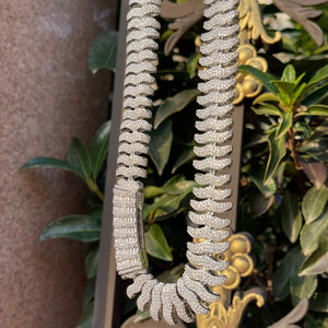 Joyería personalizada hecha a mano con lujosa plata 925 brillante VVS claridad Moissanite brillante diamante cadena cubana - Product Image 2