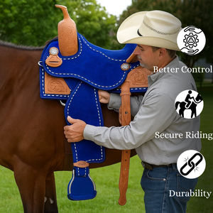 อานม้าหนังเทียมหนังแท้แบบอเมริกันอานม้าแข่งม้าแบบตะวันตก - Product Image 3