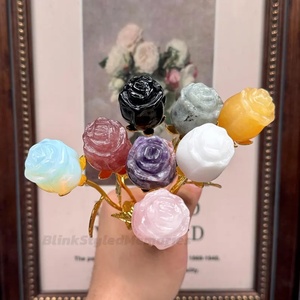 Souvenir regalo per ragazza in ametista al quarzo rosa, cristallo naturale, fiore di diamante, <span class=keywords><strong>voglie</strong></span> per la guarigione dei cristalli di rosa di san valentino - Product Image 2