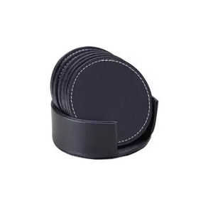 Sous-verre en cuir multicolore pour le prix de gros, sous-verre en cuir de forme ronde et sac en cuir pour article cadeau de mariage - Product Image 6