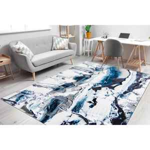 Alfombra con Trazos de Pincel en Tonos Azules, Alfombras de Moda, Alfombra Estampada, Alfombra de Chenilla - Product Image 1