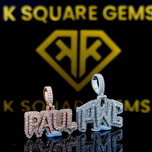 Collier personnalisé GRA VVS en diamants synthétiques cultivés en laboratoire, pendentif lettre prénom personnalisé, 100% carbone - Product Image 3