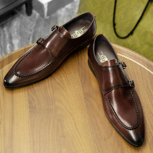 Zapatos Monk con Hebilla Lateral y Punta Puntiaguda para Hombre, Estilo Británico, Modernos, Casuales de Negocios, de Cuero, Calzado Diario de Moda - Product Image 4