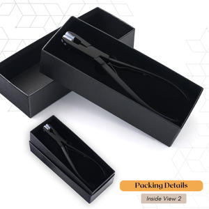 Pince pour extensions de cheveux avec ruban noir personnalisé Pince pour extensions de cheveux à ressort en acier inoxydable à vie - Product Image 4