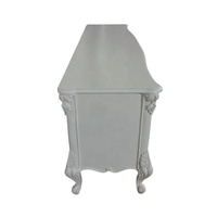 Meuble TV de style français, reproduction antique, console TV de style européen, table TV en bois blanc, meuble TV pour salon