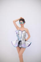 Costumes de danse de salon glamour pour hommes, sequins brillants, respirants, couleur personnalisée, deux pièces, tenue de scène de boîte de nuit, performance disco