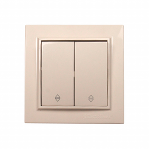 High Quality 2 Gang 2 Way Latte 220V IP22 Wall <b>Switch</b> 16A Electric Power <b>Light</b> <b>Switch</b> ABS Plastic Home Use EU/UK/US Standards - Product Image 1