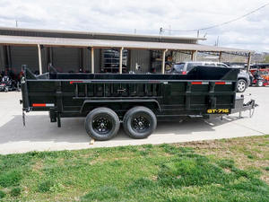 Remorque à benne basculante hydraulique télescopique 7x16 avec côtés de 2 pieds, essieux 7K, PTC 14K, remorque agricole d'occasion, composants principaux du moteur à engrenages - Product Image 5