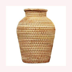 Soporte de floración de ratán Premium, jarrón de algas marinas, arreglos florales elegantes, diseño de flor, Material de bambú de madera, ratán tejido a mano - Product Image 6