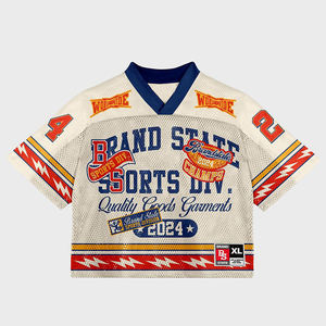 Camiseta Deportiva Unisex Personalizada, Corta, Holgada, Estilo Vintage, Urbana, Retro Americana, Cuadrada, de Malla, 100% Poliéster, Secado Rápido, para Fútbol - Product Image 1