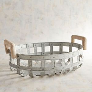 Handmade galvanized <b>metal</b> <b>bowl</b> for farmhouse dining table rustic wedding centerpiece with vintage look and sturdy quality - Product Image 3
