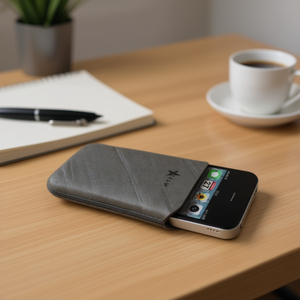 Star-Case Nova ''Linea'' Sac de rangement polyvalent en cuir véritable gris pour Apple iPhone 4 et 4S - Product Image 3