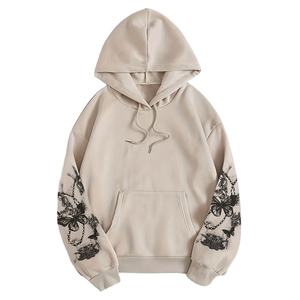 Top tendencia al por mayor de las mujeres personalizadas de otoño sudaderas con capucha ecológicas de alta calidad de secado rápido de manga completa de moda con capucha Logo estampado - Product Image 6
